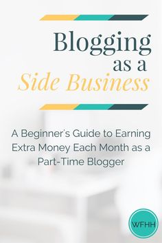 the cover for blogging as a side business, with text overlaying it