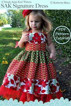 Sizes 6 7 8 9 10 PDF Pattern Tutorial ...Simply Annie Kate Winter Sewing, Children's Dresses, Girl Holiday, Toddler Dresses, Girl Dress Pattern, Kid Clothes, Pillowcase Dress, Teenage Daughters, Clothes Sewing