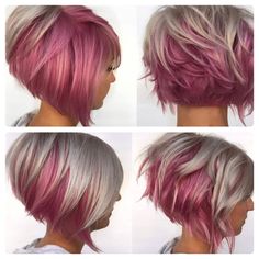 Inverted Bob, Short Hair Color, Haircut And Color, Hair Color And Cut, Cool Hair Color, Hair Today, Great Hair, Blonde Highlights, Hair Dos