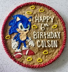 a birthday cake with the name happy 6th birthday colson on it