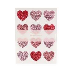 Meri Meri Glitter Heart Stickers, Shop Sweet Lulu Valentine Gifts For Kids, Balloon Kits, Desk Stationery, Coral Rose, Birthday Cake With Candles, Meri Meri, Glitter Stickers, Pink Cherry, Glitter Hearts