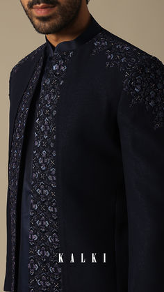 Elevate your wedding or reception attire with our Regal Blue Bridal Sherwani Jodhpuri Set.
It showcases heavy embroidery on the shoulders and inner waistcoat.
This outfit is meticulously crafted with threadwork and cutdana embroidery on Rayon and Terry Rayon fabrics.
This set includes a mandarin collar Jodhpuri, a complementing kurta, and well-fitted pants. Cutdana Embroidery, Fitted Pants, Heavy Embroidery, Blue Bridal, Sherwani, Dressage, Mandarin Collar