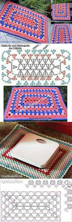 the instructions for how to make a crochet afghan blanket with pictures and text on it