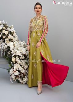 Buy Pakistani Gown for Wedding Party Wear 2021 intricately designed in gown style with Capri in organza fabric beautifully designed in zardozi work Silk Floor-length Ball Gown For Party, Glamorous Georgette Gown With Resham Embroidery, Glamorous Georgette Dress With Zari Work, Evening Lehenga With Dabka Work For Eid, Glamorous Georgette Anarkali Set For Wedding, Glamorous Festive Dresses With Dabka Work, Party Wear Gown With Resham Embroidery, Eid Evening Gown With Zari Work, Anarkali Dress With Hand-embellished Organza