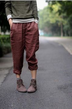 Fii Puternic, Cooler Look, Pencil Pants, Tomboy Fashion, Linen Women, Long Pants, Get Dressed