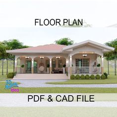 this is an image of a house plan with porches and covered front porchs