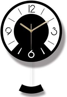 a black and white clock with numbers on the face is shown against a white background