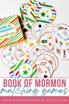 the book of mormon matching games with text overlay