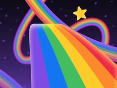 a rainbow colored object with a star in the middle and stars on it's side