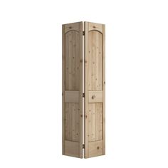 a tall wooden cabinet with two doors