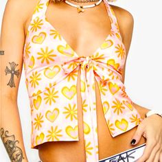 Wink Gal Girl Crush Halter Crop Top. Size L Beautiful Summer Colors That Look Great With A Tan! Free People Ryu Anthropologie Dollskill Ulla Johnson Guess Swarovski Boho Express Festival White House Black Market Venus Betsey Johnson Loveshackfancy Farm Rio Miss Me Flying Tomato Sugarthrillz Spring Y2k Halter Neck Top, Y2k Halter Neck Top For Spring, Y2k Style Halter Neck Tops For Spring, Y2k Style Printed Tops For Summer, Trendy Summer Party Halter Top, Fitted Y2k Halter Top For Summer, Summer Style Halter Top For Spring Party, Chic Yellow Halter Top For Spring, Fitted Y2k Halter Top For Spring