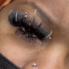 Birthday Eyelash Extensions, Volume Lash Extensions With Glitter, Lash Extensions With Rhinestones, Decal Lash Extensions, Dramatic Lashes Extensions, Lashes With Decals, Lash Extensions With Decals, Lash Extensions With Glitter, Christmas Lash Extensions