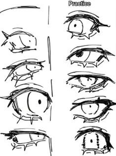 the steps to drawing an anime eye step by step