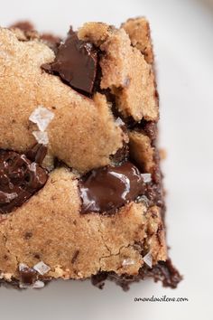 chocolate chip cookie bars stacked on top of each other