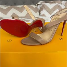 Nude With Clear Strap Never Been Worn Brand New Perfect For Any Outfit Still Perfect Red At Bottom Designer Ankle Strap Heels With Red Sole, Designer Heels With Red Sole, Nude Color, Louboutin Shoes, Christian Louboutin Shoes, Shoes Women Heels, Christian Louboutin, Shoes Heels, Women Shoes