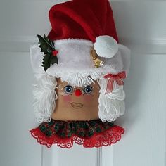 a close up of a christmas decoration on a door