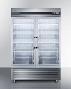 Summit 49 Cu.Ft. Reach-In Refrigerator - America Best Appliances, LLC Green Footprints, Door Alarms, Stainless Steel Cabinets, The Door Is Open, Commercial Construction, Solid Doors, Electrical Safety, Freezers, Glass Cabinet