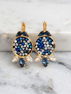 "Blue Navy Earrings, Bridal Dark Blue Earrings, Swarovski Blue Earrings, Bridesmaids Earrings, Gift For Her, Blue Drop Crystal Earrings Petite Delights is an Official SWAROVSKI® Branding Partner Official Swarovski Elements® Partner Made with real genuine high quality Austrian Swarovski ©Crystal . ♥ Fast Processing time, ships with U.S insured - USPS standard®/ express services available at checkout ♥ 1 year guarantee ♥ Gifting is easy with us ♥ you will get Genuine Swarovski tags Details : ♥ Mat Navy Earrings, Dark Blue Earrings, Bridesmaids Earrings, Bridesmaid Earrings, Blue Earrings, Bridal Earrings, Druzy Ring, Crystal Earrings, Swarovski Crystal