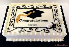 a graduation cake with congratulationss on it