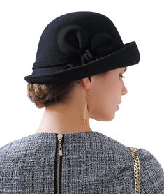 PRICES MAY VARY. 【 Main material 】100% wool, except accessories. Size: Circumference 22" -22.5 ", height 5.5", one size fits most women, a small drawstring inside the brim can be customized to fit you. Easy to put on, charming woolly bevel hat. Light and cute, it won't feel heavy to wear, you'll become charming, and you'll get lots of compliments when you wear it. Occasion: Ideal for cocktail parties, weddings, tea parties, baptisms or any other festive event. Thanksgiving, Christmas, New Year,