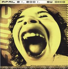 a poster with an image of a woman's mouth open and tongue wide open