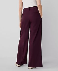 This flattering pant features an easy fit through the thigh and front pleats for extra ease of movement. Front zip with double hook-and-bar closure. Belt loops. Front pleats. Front on-seam pockets. Back besom pockets.,Leg Shape:Leg Shape: Wide Leg – a modern must-have with a statement leg and flattering high waist,Rise:High rise: sits 1/2" to 1" below natural waist,Imported:Imported,Fit:Fit: Relaxed & easy,Length:Full length: 32" inseam with 27" leg opening,Fabrication:73% Polyester, 20% Rayon, Flattering Pants, Blazer And Skirt, Bootcut Pants, Petite Pants, Wide Leg Pant, Sleepwear & Loungewear, Petite Fashion, Trending Now, Evening Wear