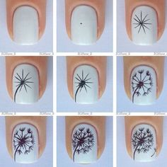 15 Amazing Step by Step Nail Tutorials Dandelion Nail Art, Metallic Nail Art, Unghie Sfumate, Unghie Nail Art, Metallic Nails, Nail Swag, Diy Nail Art, Flower Nail Art, Cute Nail Art