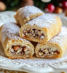 Italian Nut Roll Cookies Italian Nut Rolls/cookies, Nut Roll Cookies Italian, Kolacky Cookies Nut Filling, Homemade Recipes Italian Nut Roll Cookies, Mini Nut Rolls, Cresent Roll Cookies, Nut Filled Cookies, Hungarian Nut Cookies, Fausnaught Recipe