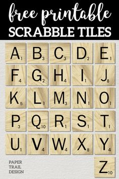 the free printable scrabble tiles for children's letters, numbers and symbols