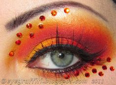 Phoenix Makeup, Dragon Makeup, Phoenix Costume, Fire Makeup, Fantasy Make-up, Tutorial Eyeliner, Fire Goddess, Fire Fairy