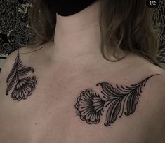 a woman with a tattoo on her chest