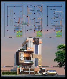 an architectural rendering of a modern building