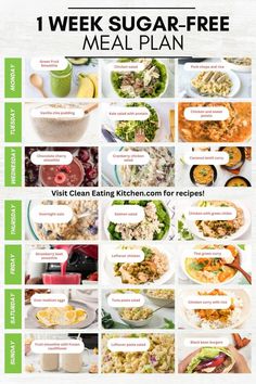 the ultimate meal guide for one week sugar - free meal plan, with instructions to make it