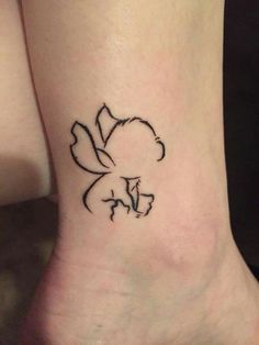 Behind the ear Disney Inspired Tattoos, Ohana Tattoo, Meaningful Tattoos For Women, Small Girl Tattoos, Small Meaningful Tattoos, Wrist Tattoos For Women, Cartoon Tattoos