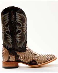 Cody James Men's Exotic Python Western Boots - Broad Square Toe, Dark Brown Python Snake, Modern Western, Handmade Boot, Mens Cowboy, Mens Cowboy Boots, Pig Skin, Leather Pulls, Boot Shop, Western Boots