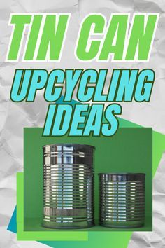 tin can upcycling ideas book cover with two cans on the left side