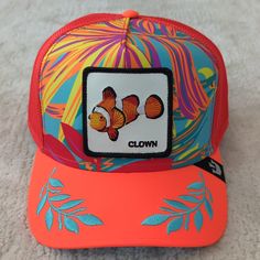 New With Tag Clown Fish Summer Pool Style View My Store For More Goorin Bros Hats Smoke Free Pet Free Home Fun Orange Trucker Hat, Orange Baseball Cap For Beach, Fun Orange Trucker Hat One Size Fits Most, Orange Snapback Hat For The Beach, Adjustable Orange Trucker Hat For Beach, Orange Snapback Hat For Beach, Orange Baseball Cap With Curved Brim For Beach, Fun Orange Snapback Hat, Orange Curved Brim Baseball Cap For Beach