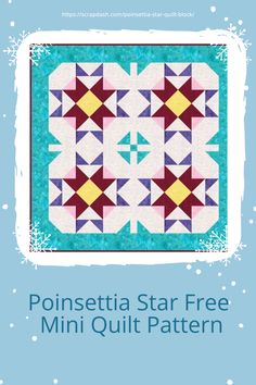 Poinsettia Star Quilt Pin Holiday Quilt Patterns, Poinsettia Plant, Quilt Tips, Flying Geese Quilt, Quilt In A Day, Mystery Quilt, Pretty Quilt, Holiday Quilts, Star Quilt Blocks