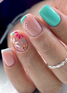 Summer Gel Nail Colors 2024, Multicolor Nails, Do It Yourself Nails, Summer Nail Art Designs, Nail 2024, Summer Gel Nails, May Nails, Summer Nail Art, Simple Gel Nails