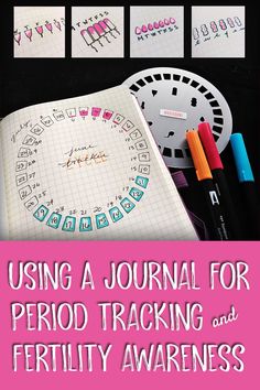 Cycle Tracking Menstrual Journal, Cycle Tracking Bullet Journal, Fertility Journal Ideas, Period Journal Ideas, Monthly Period Tracker, Fertility Journal, Bullet Journal Period Tracker