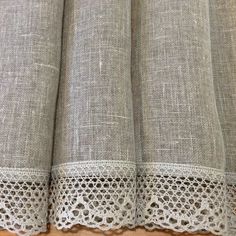 three pieces of linen with lace on them