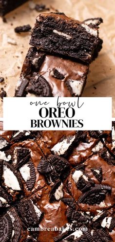 oreo brownies are stacked on top of each other