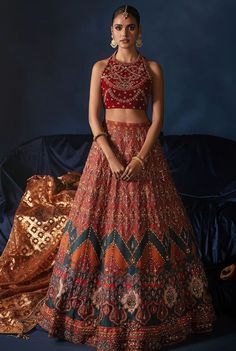 Sleeveless Lehenga Choli Bridal Indian Wedding Dress Sleeveless Lehenga, Bridal Indian, Bridal Lehenga Online, Maharani Designer Boutique, Pakistani Formal Dresses, Desi Wedding Dresses, Lehenga Choli Wedding, Bridal Lehenga Collection, Designer Bridal Lehenga