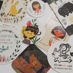 many different stickers with animals and plants on them are arranged in the shape of a circle