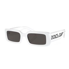 These Dolce & Gabbana DG 6187 331287 womens rectangle sunglasses, feature a white plastic frame and grey lenses. Size and dimensions for the Dolce & Gabbana model DG 6187 are lens 53mm x bridge 20mm x temple 145mm. This frame will come with Dolce & Gabbana box, case, cloth and paperwork, and they can be fitted with your prescription by your eye doctor. White Square Frame Sunglasses With Polarized Lenses, White Rectangular Sunglasses With Polarized Lenses, Rectangular Tinted Sunglasses In Optic White, White Rectangular Polarized Sunglasses, Designer White Sunglasses With Polarized Lenses, Designer White Polarized Sunglasses, Modern White Rectangular Sunglasses, White Rectangular Sunglasses For Summer, Casual White Square Frame Sunglasses