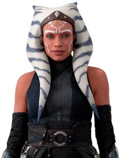 a woman wearing a star wars costume with her head covered in a cat's tail