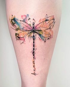 Dragonfly Tattoo Ideas, Small Dragonfly Tattoo, Tattoo Off, Coverup Tattoo, Rainbow Tattoos, Ankle Tattoos For Women, Dragonfly Tattoo