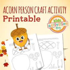 an acorn person craft activity printable for kids