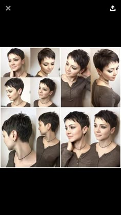 Wedding Hairstyles For Pixie Haircut, Short Pixie Round Face, Super Short Pixie Round Face, New Haircut 2023, Pixie Round Face, Pixie Hair Styling, Short Funky Hair, Short Shaved Hair, Pixie Hair Styles