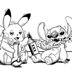 two cartoon rabbits playing with an electronic device